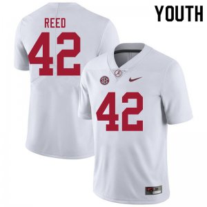NCAA Youth Alabama Crimson Tide #42 Sam Reed Stitched College 2020 Nike Authentic White Football Jersey CH17W20UM